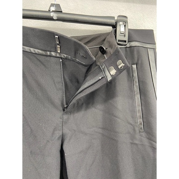 Vince Pants Womens Sz 8 Wool Tuxedo Stripe Slim‎ Straight Skinny Bottoms Trouser - Picture 7 of 11